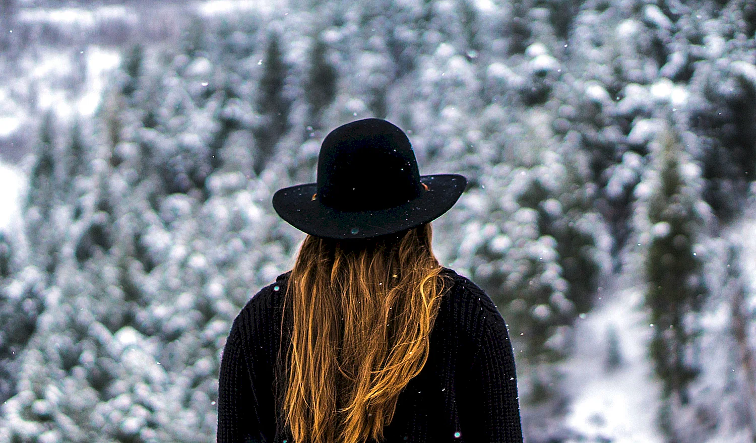 Картинка девушка со спины зимой