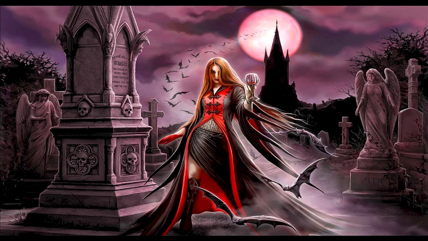 Картинки фантастические миры девушки вампиры