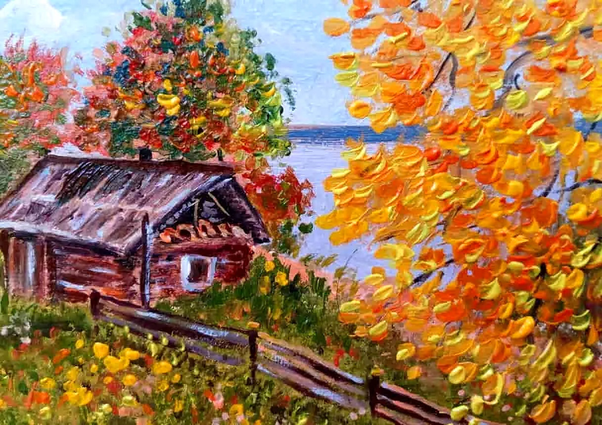 Картины бертошова деревня осенью