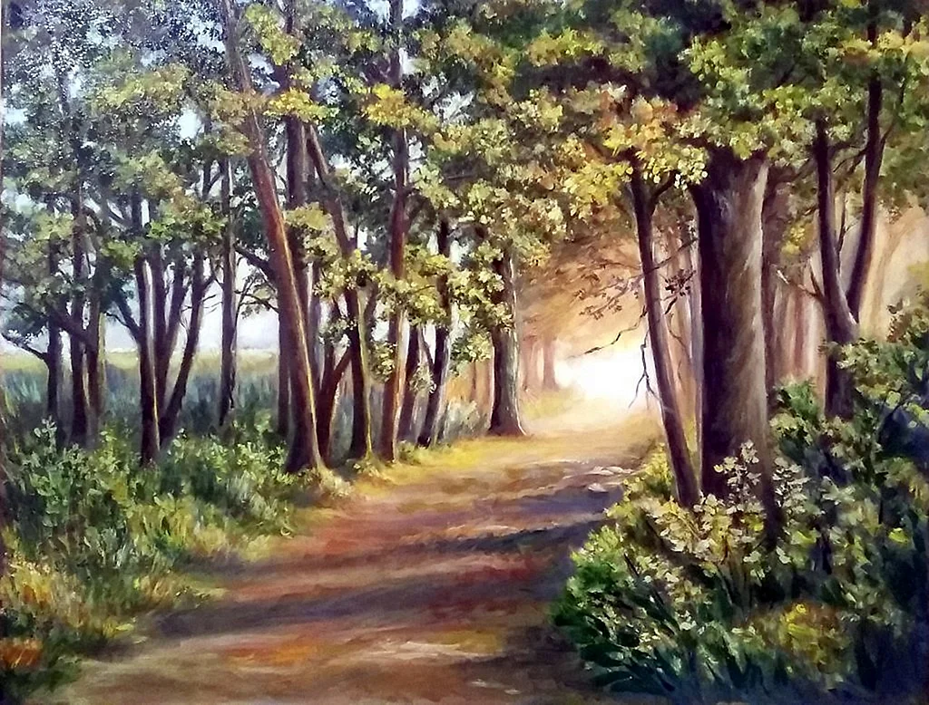 Картины художника пейзажиста лес тропинка