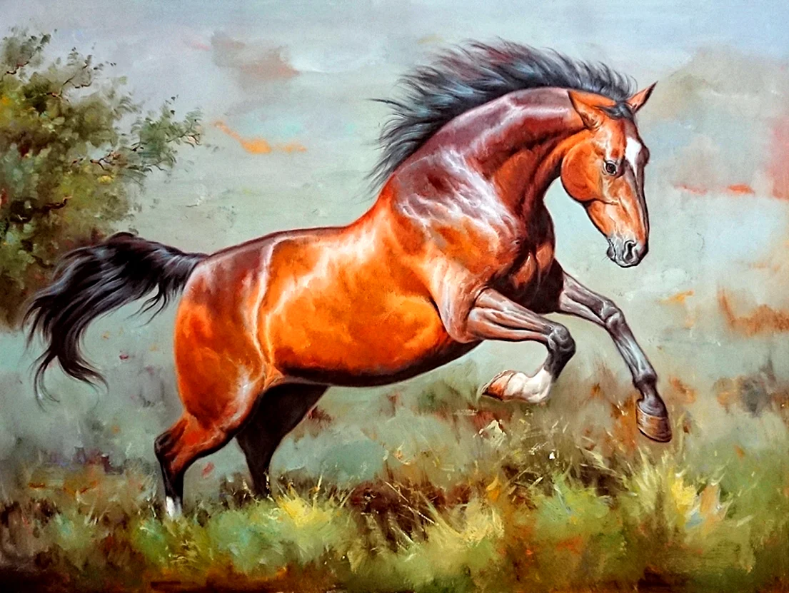 Картины лошади художника Бруно