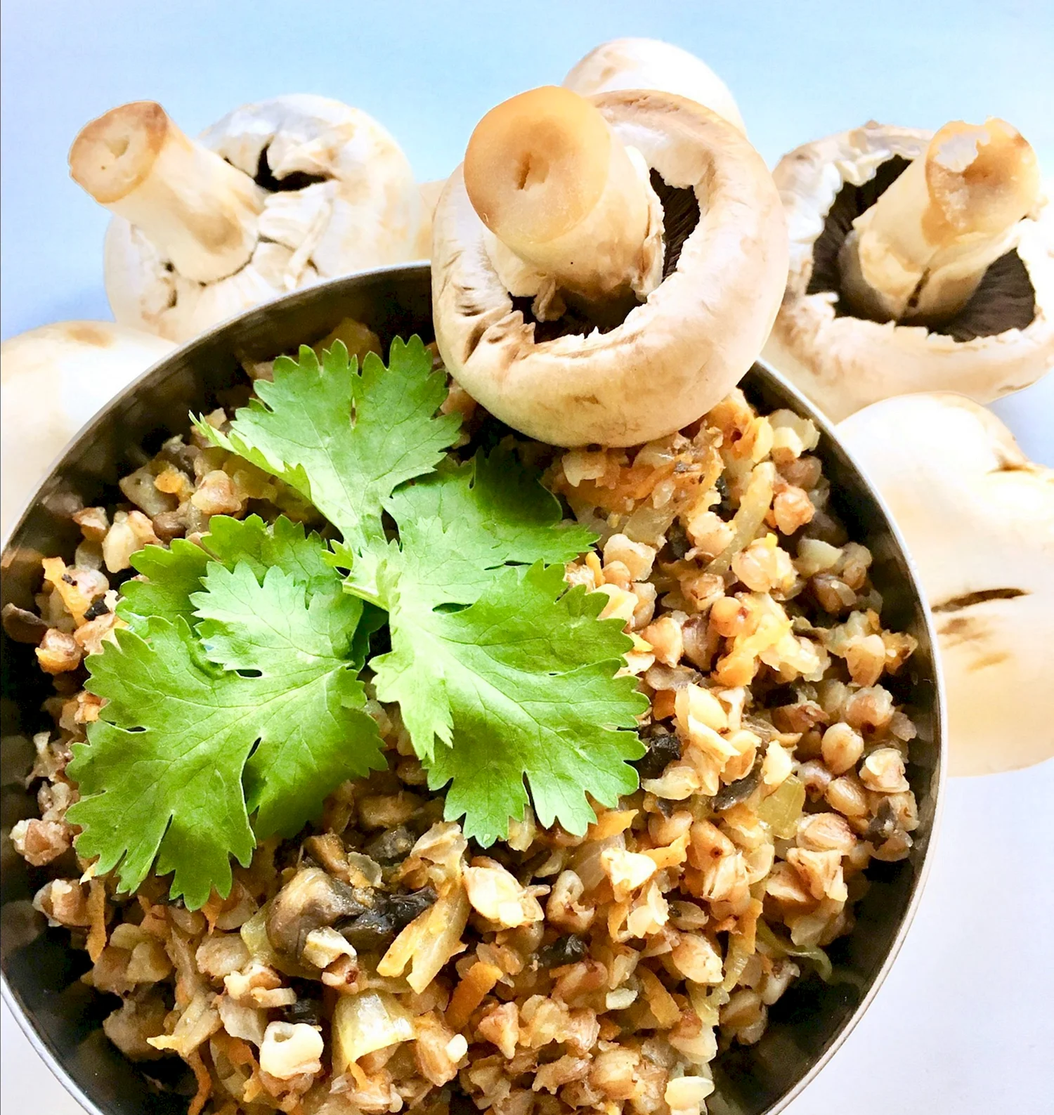 Каша гречневая рассыпчатая с грибами и луком