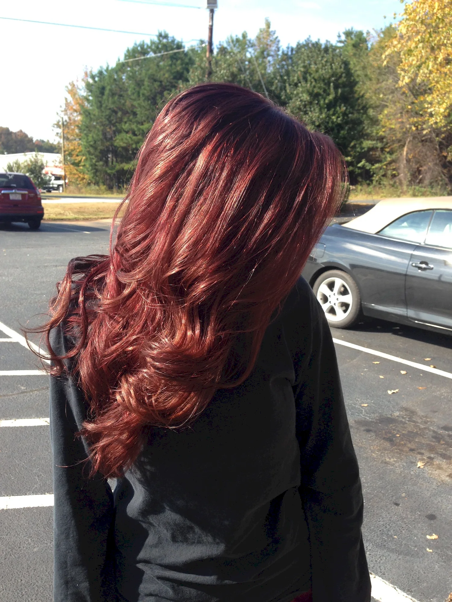 Каштановые волосы с красным оттенком