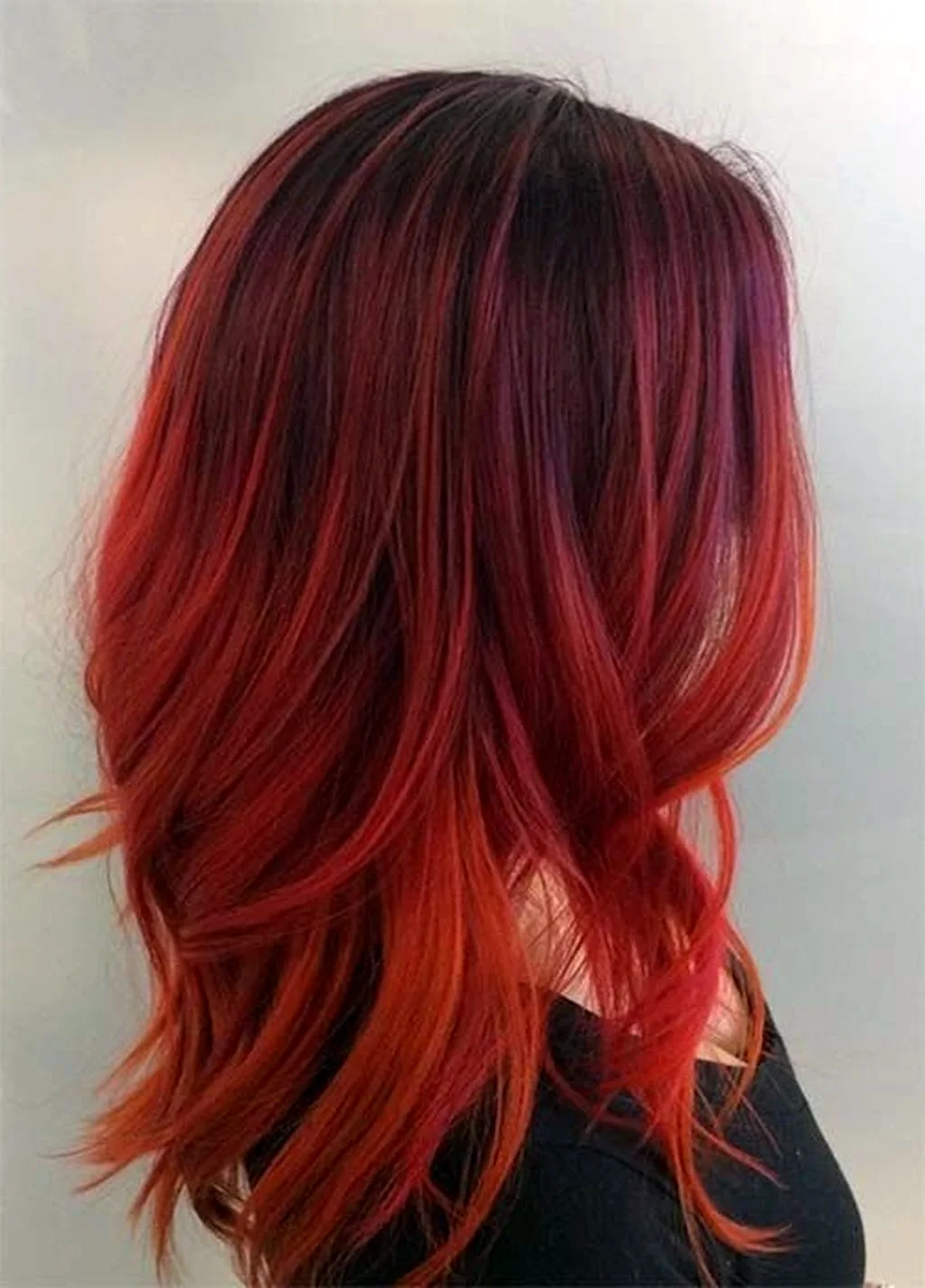 Коричневый рыжий цвет волос на стрижку асимметрия (62 фото)