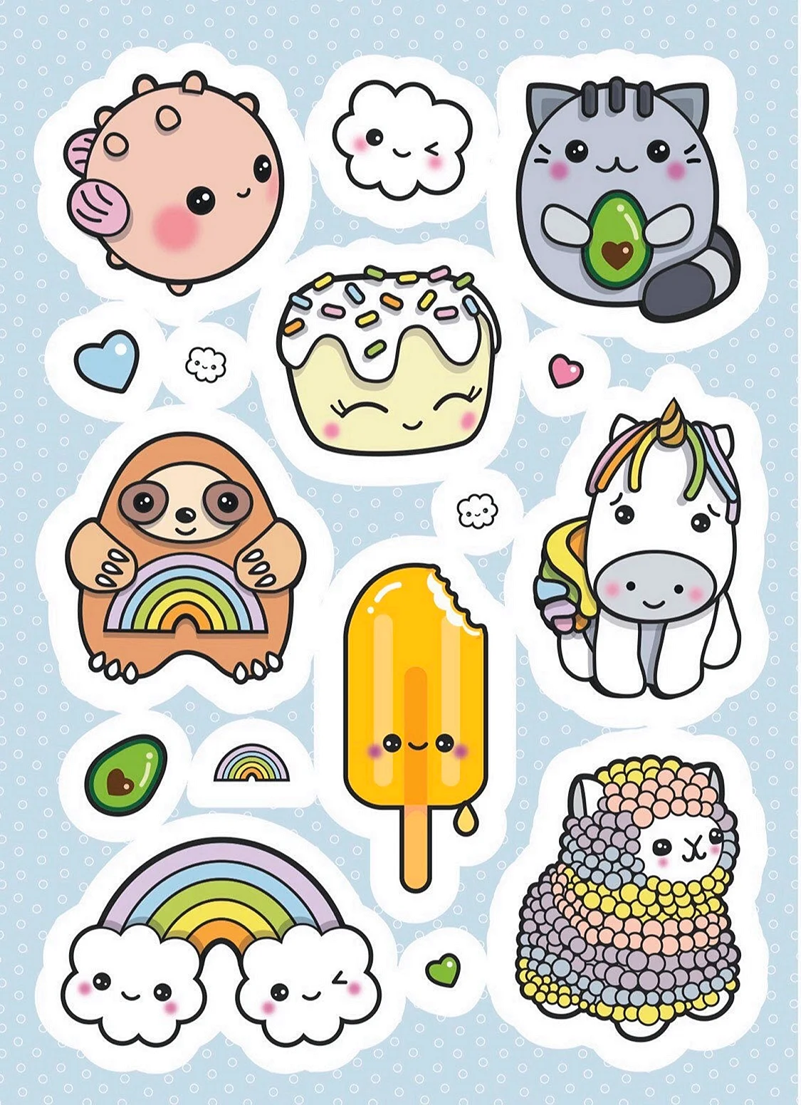 Kawaii Stickers cute Stickers, Preppy Stickers, kawaii Stick