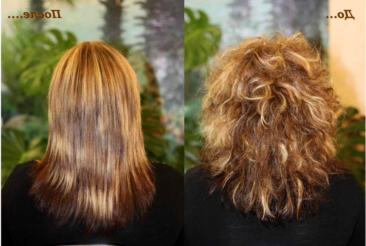 Кератиновое выпрямление кудрявых волос до и после