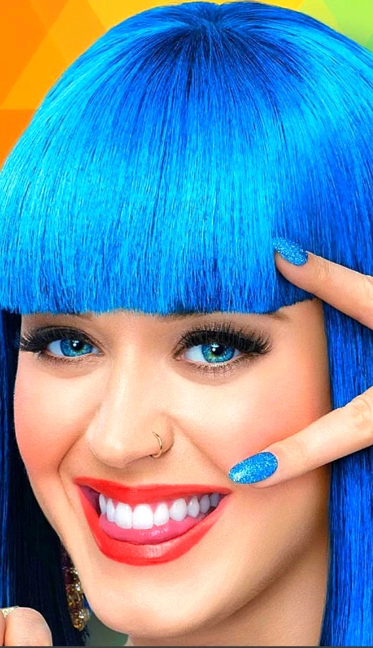 Кэти Перри с синими волосами