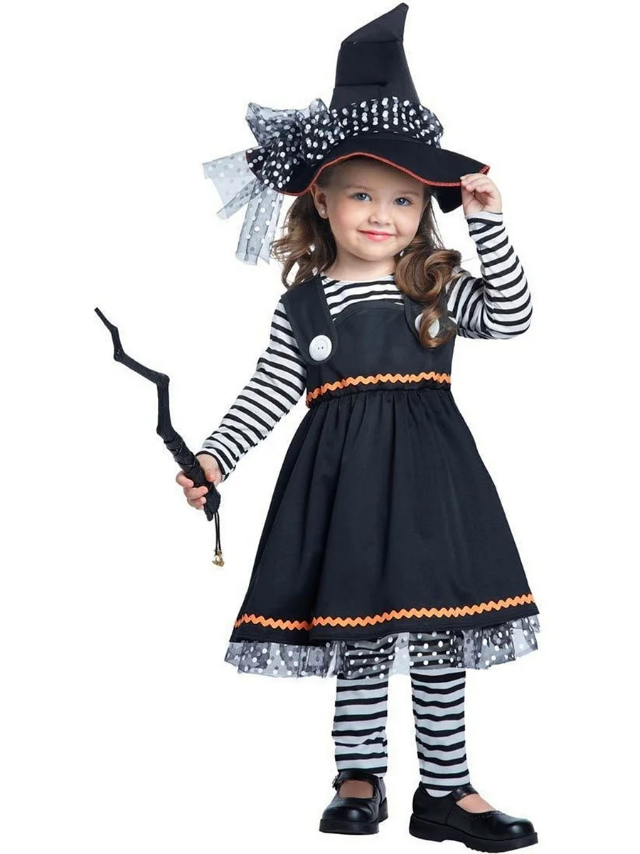 Хэллоуин детские костюмы ведьмочка