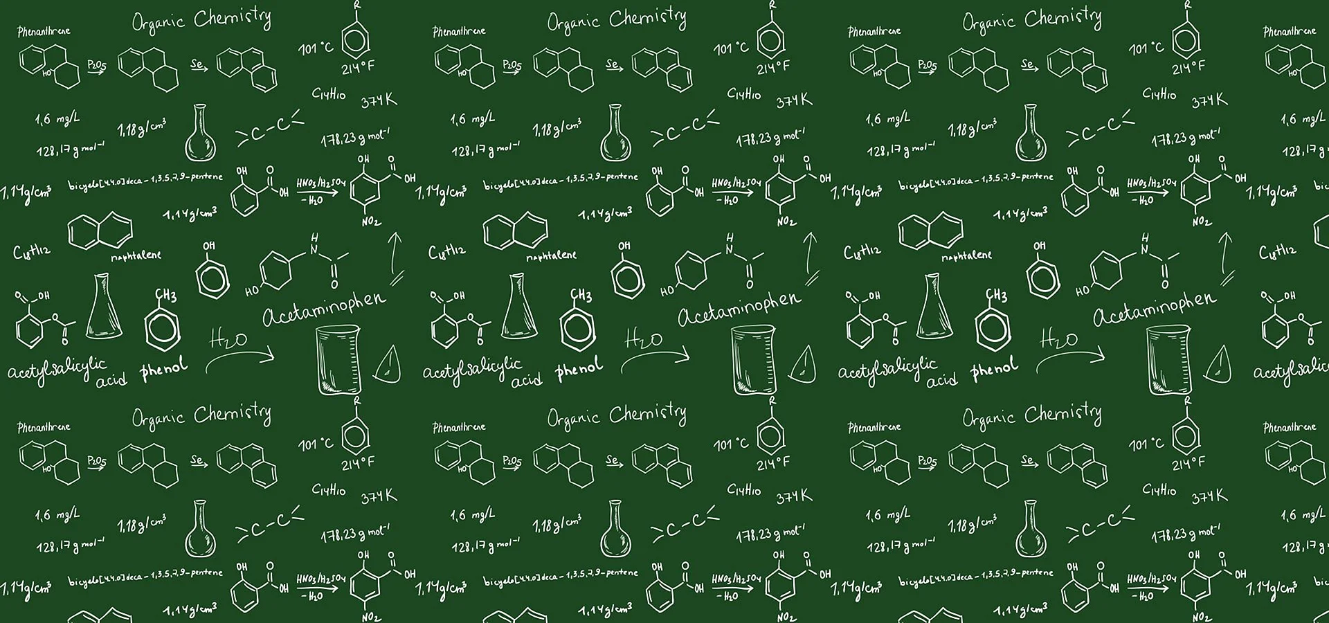 Химические формулы на доске