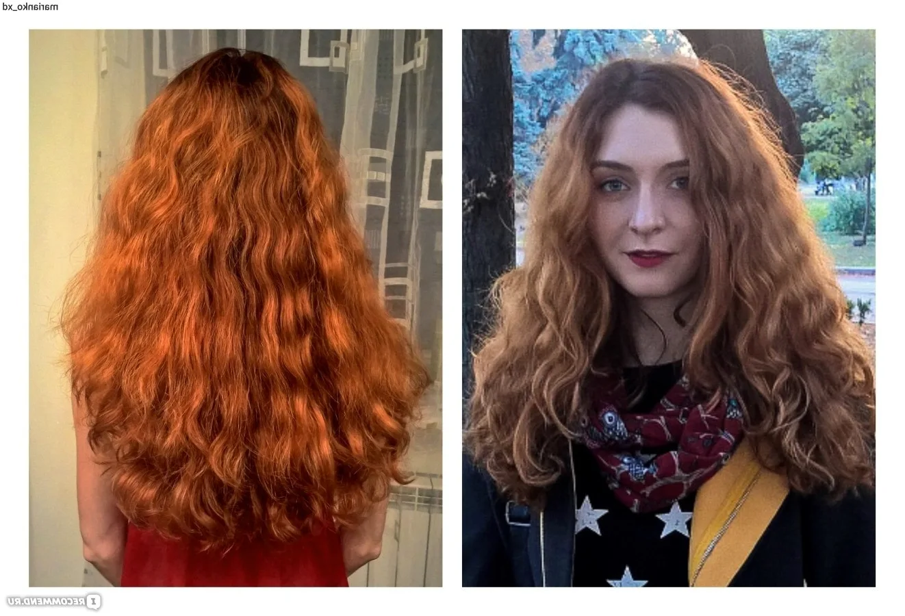 Хна на русые волосы до и после