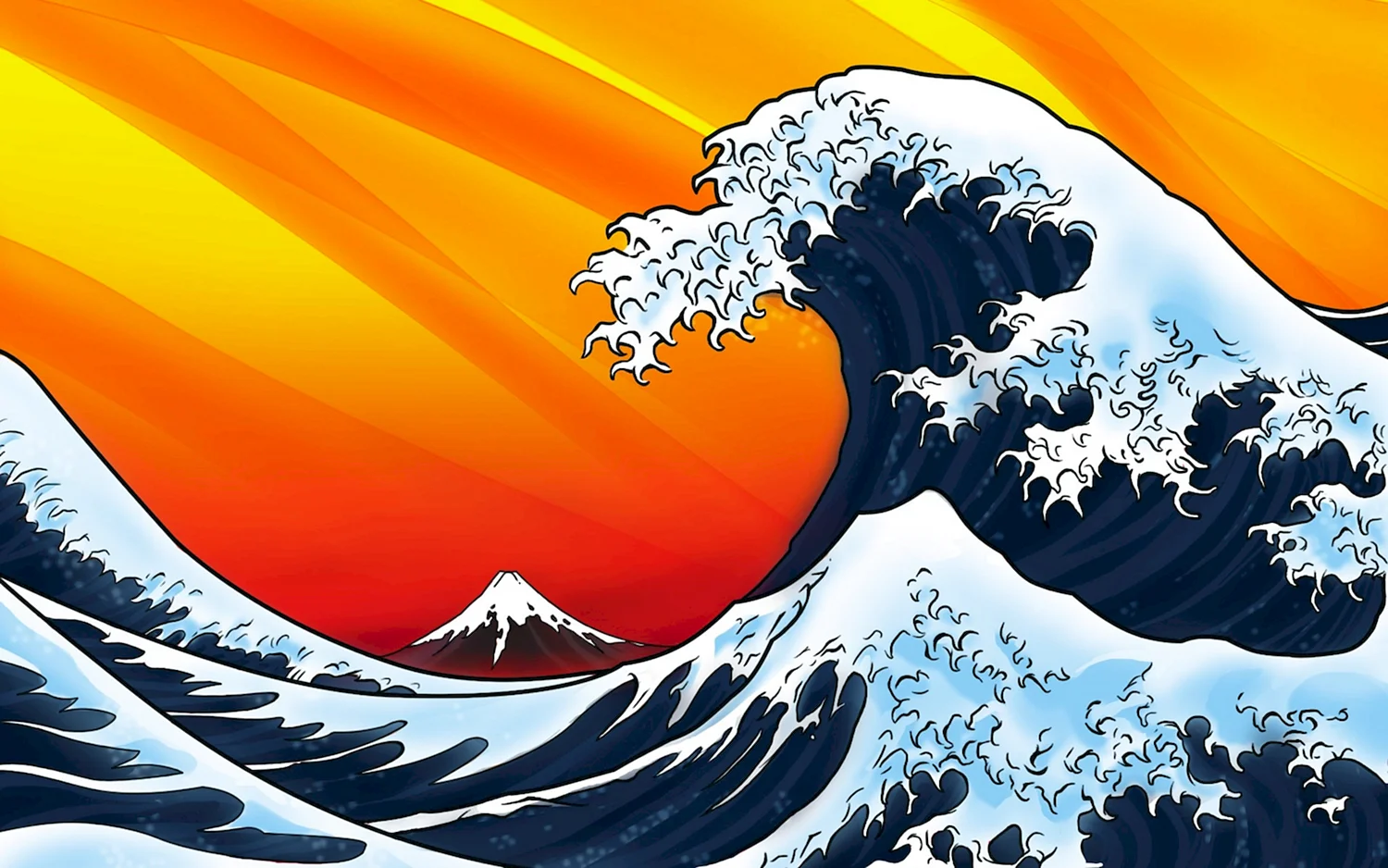 Хокусай большая волна в Канагаве