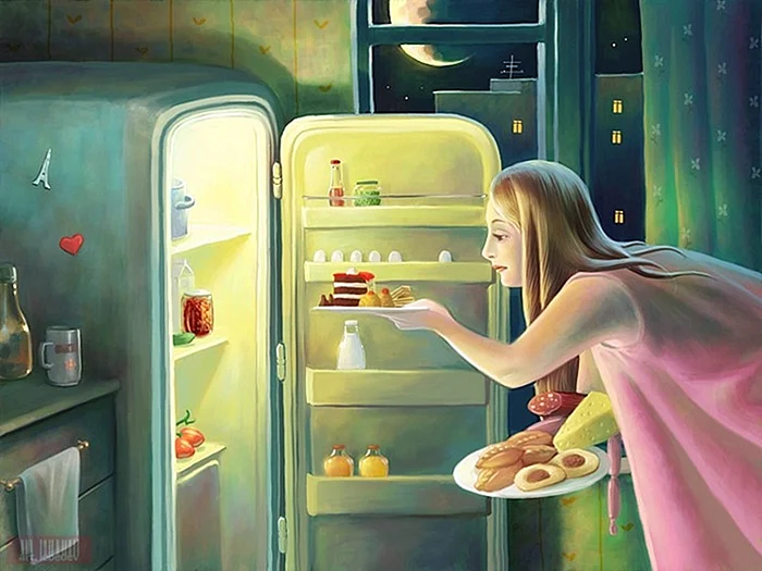 Холодильник ночью