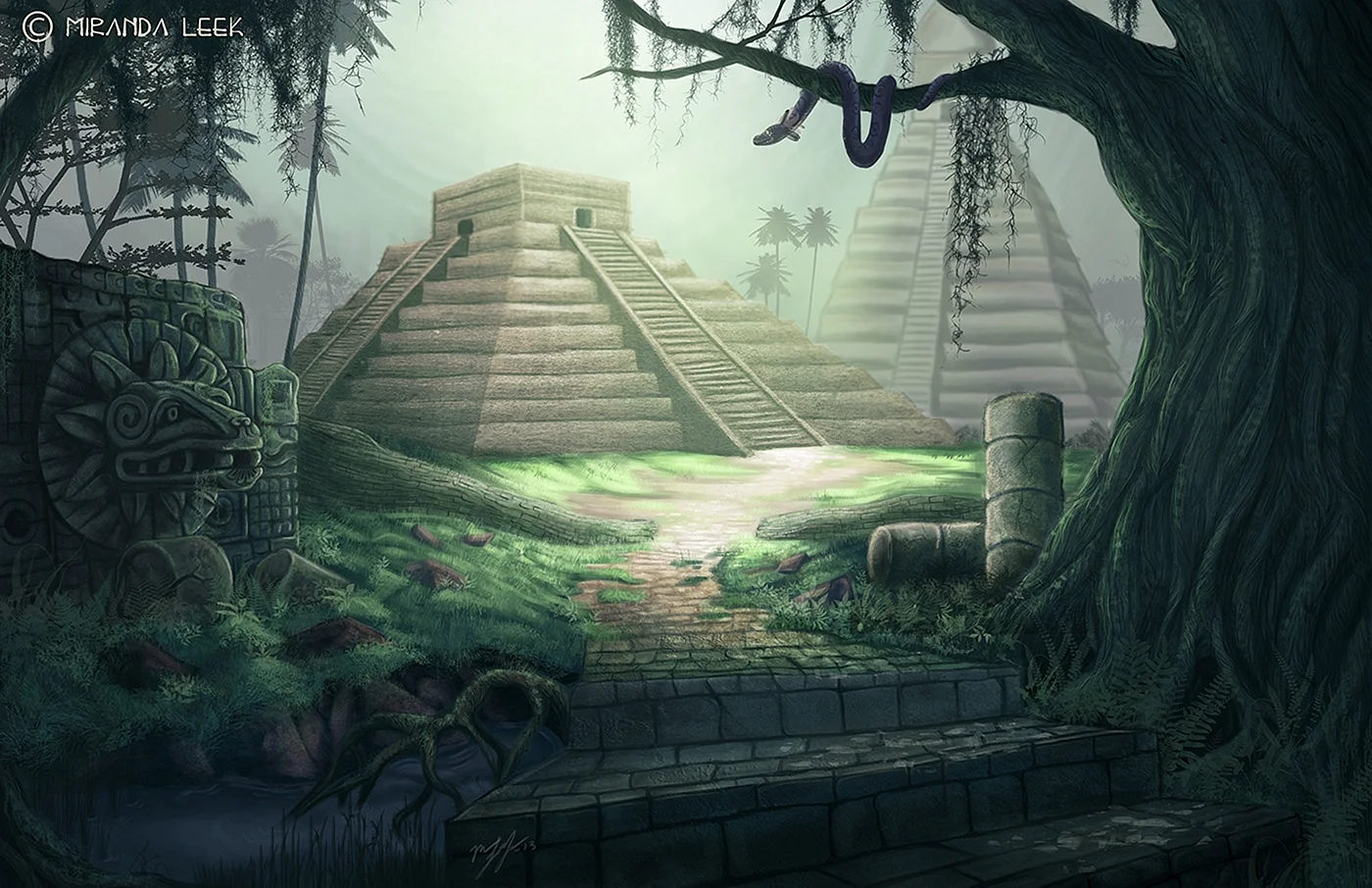 Храмы ацтеков в джунглях