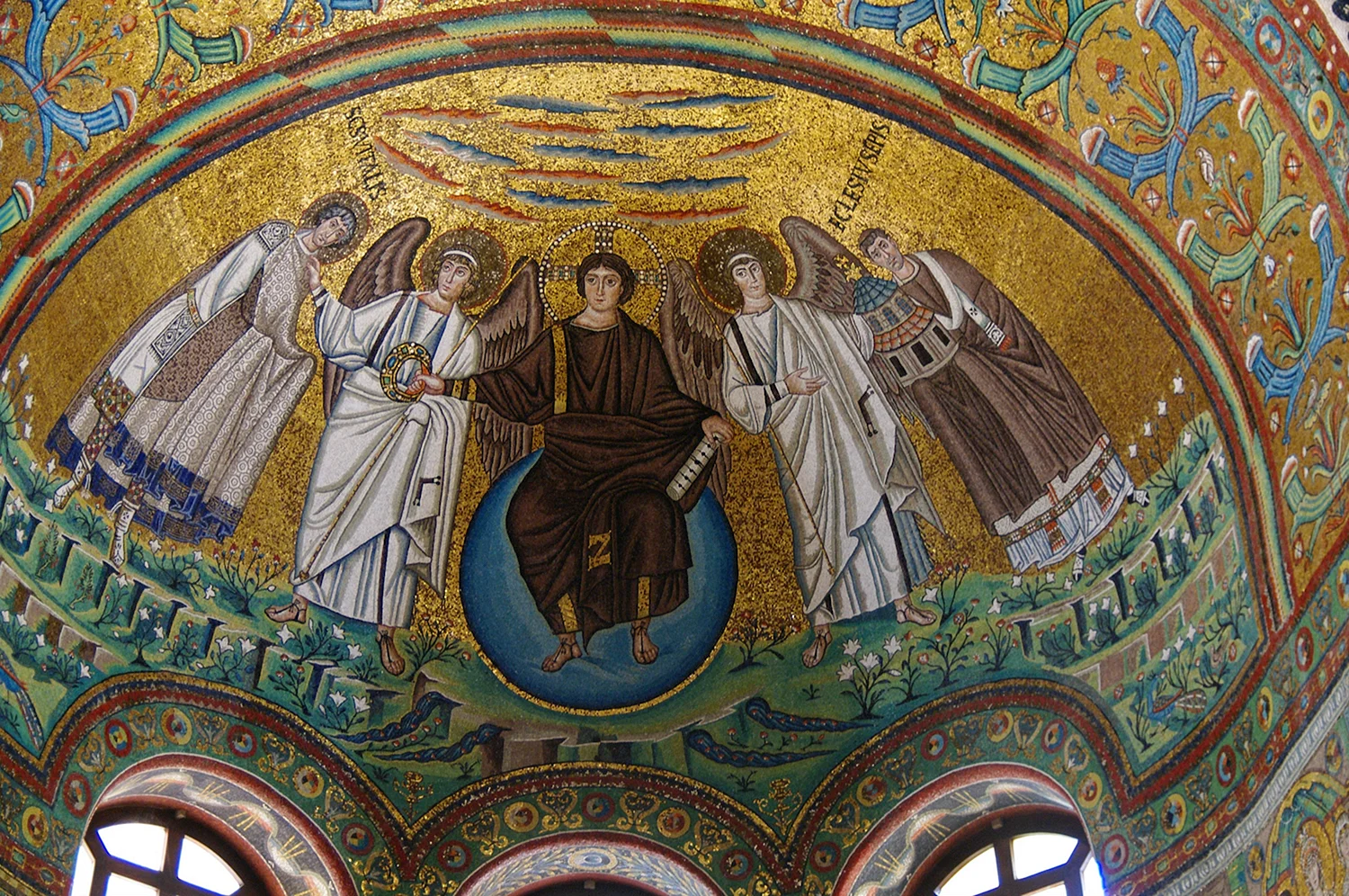 Христос добрый Пастырь мозаика в Равенне