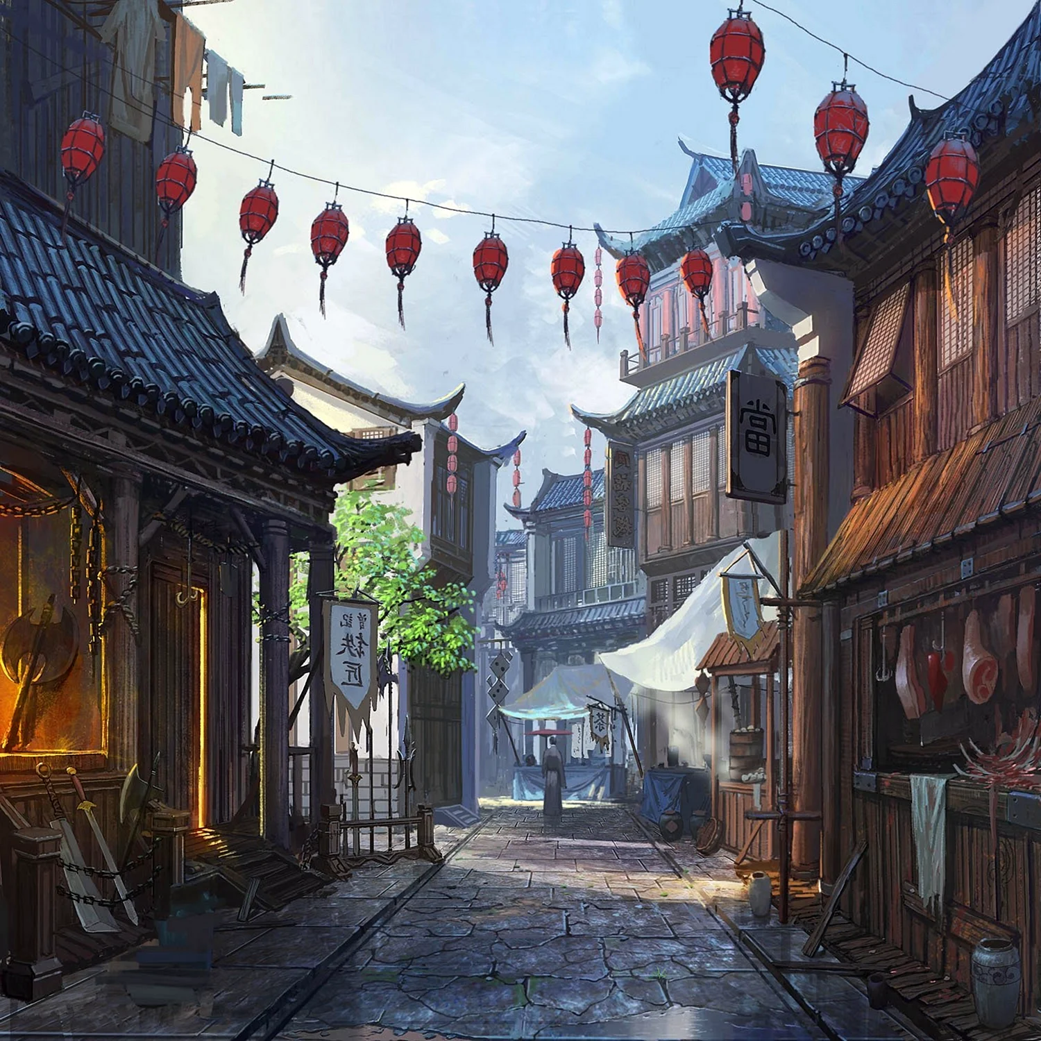 Китайская древняя улица арт