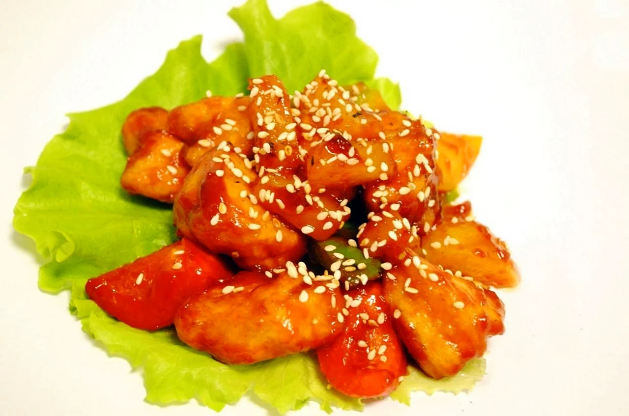 Китайская курица в кисло-сладком соусе