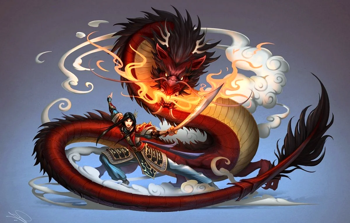 Китайский дракон арт Мулан