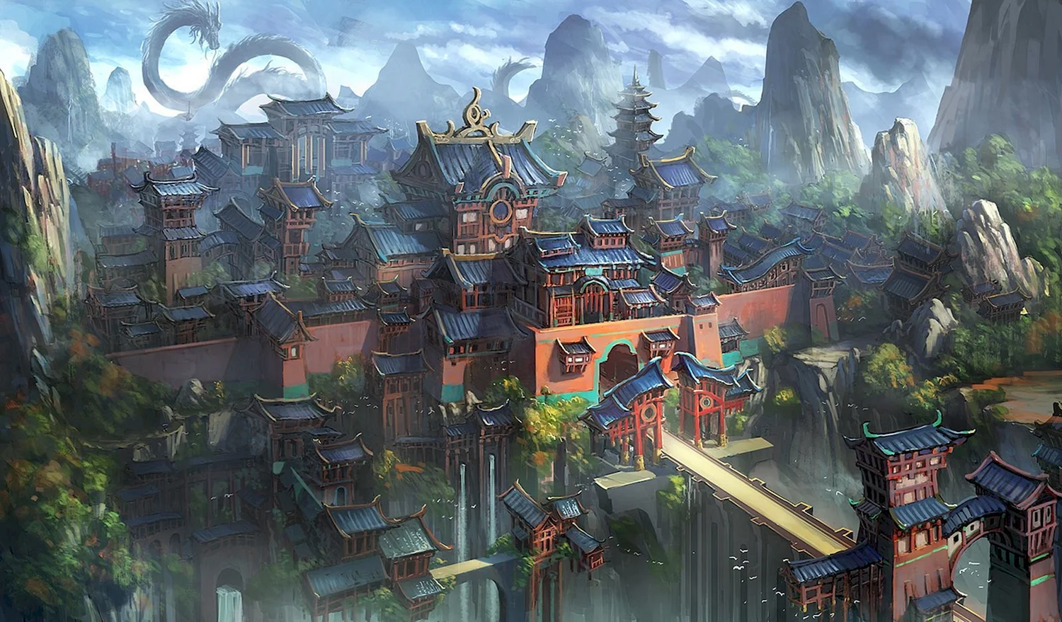 Китайский город арт