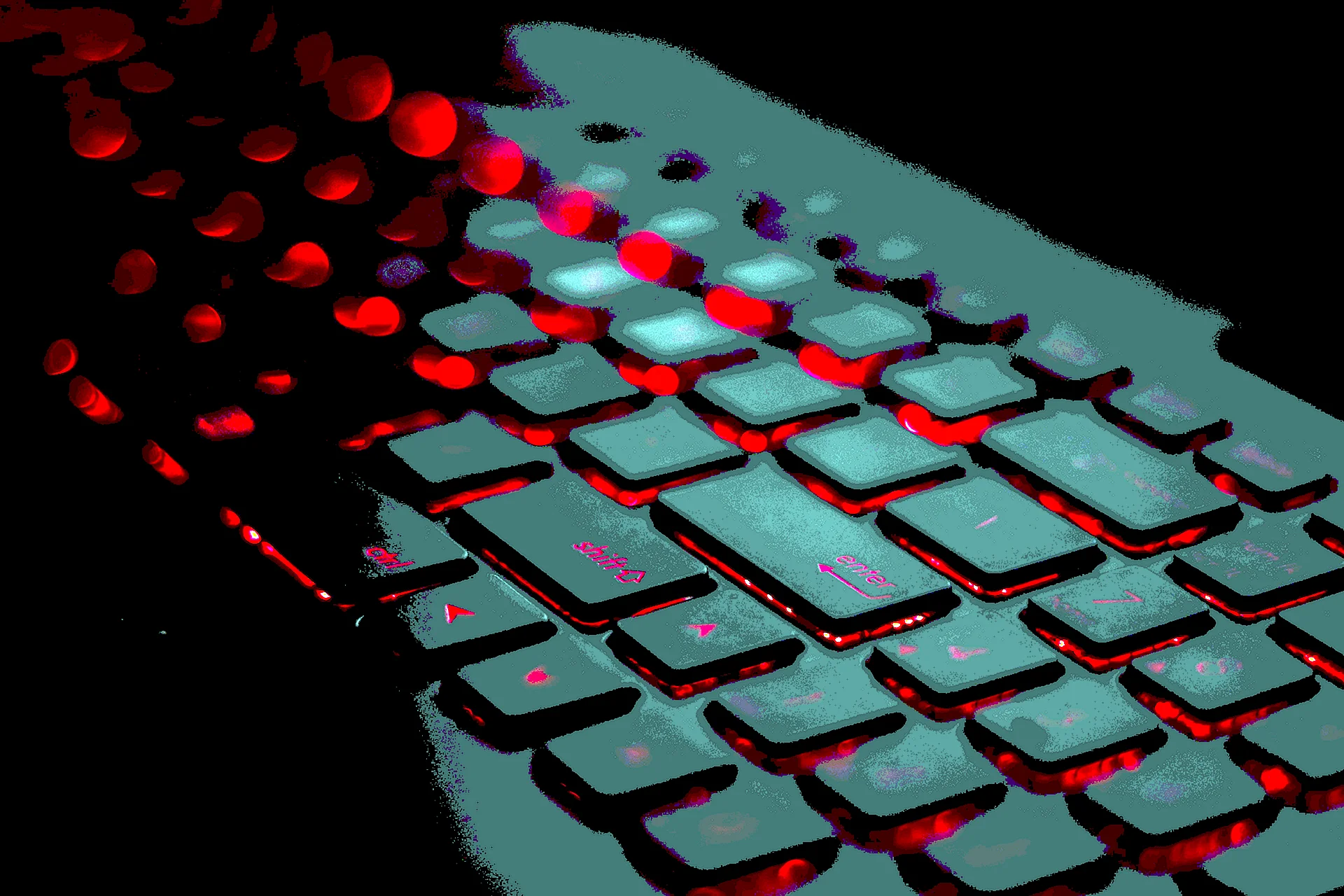 Клавиатура с подсветкой на темном фоне