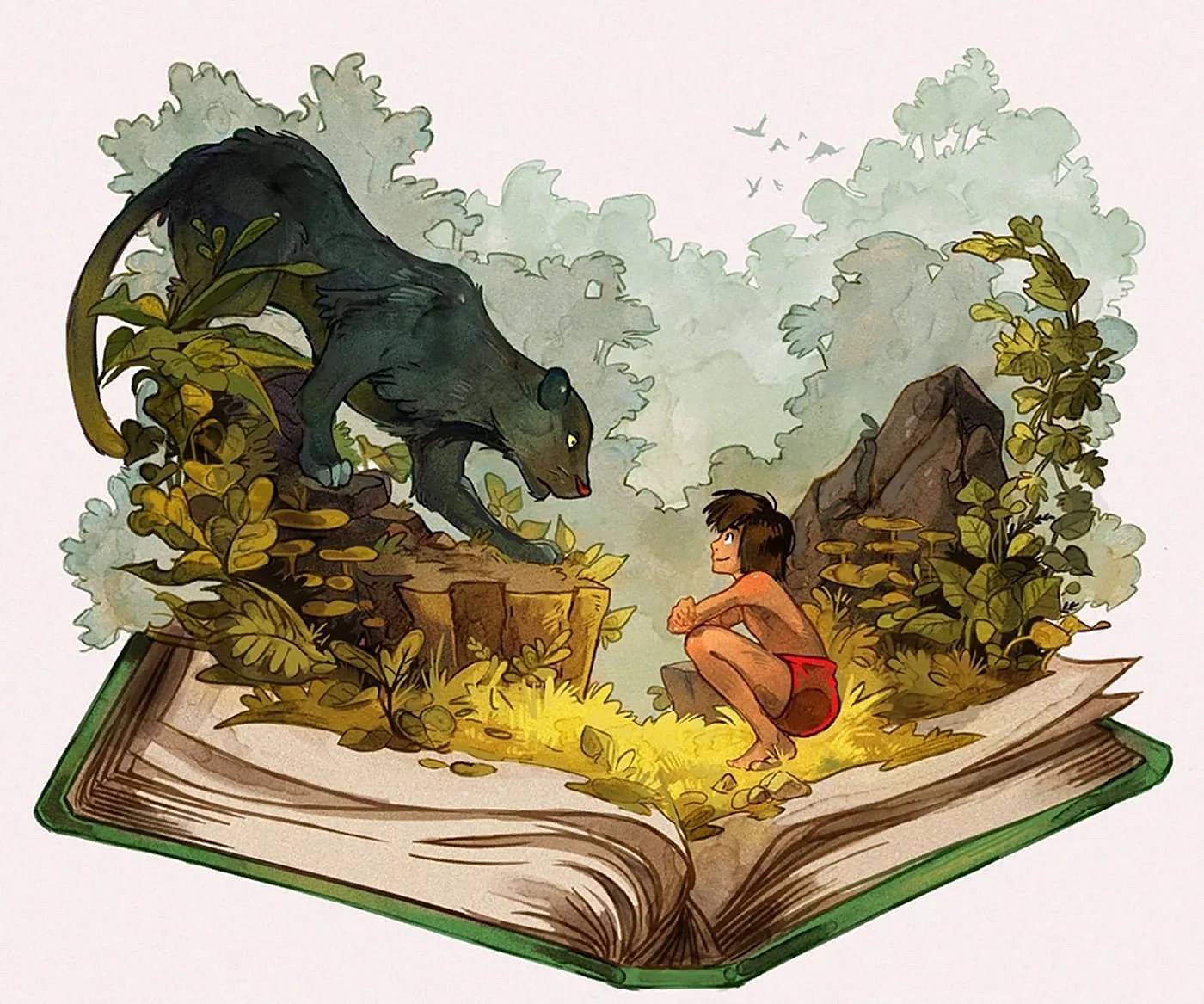 Книга джунглей Киплинг иллюстрации