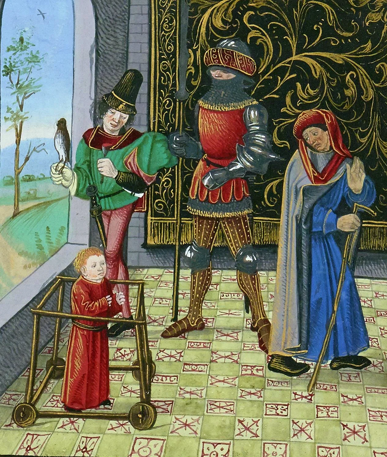 Книжная миниатюра средневековья Франции рыцарь