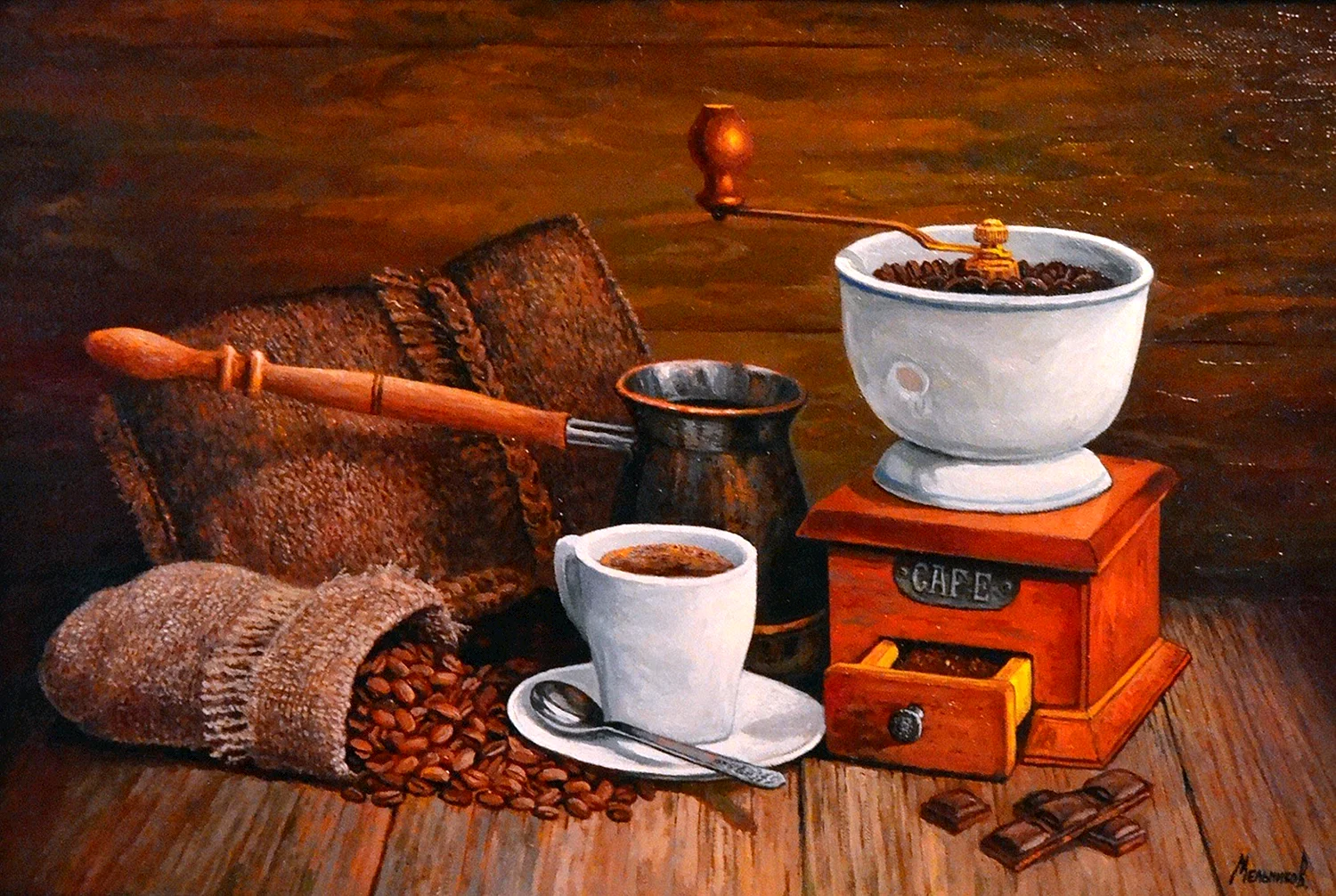 Кофейный натюрморт в живописи