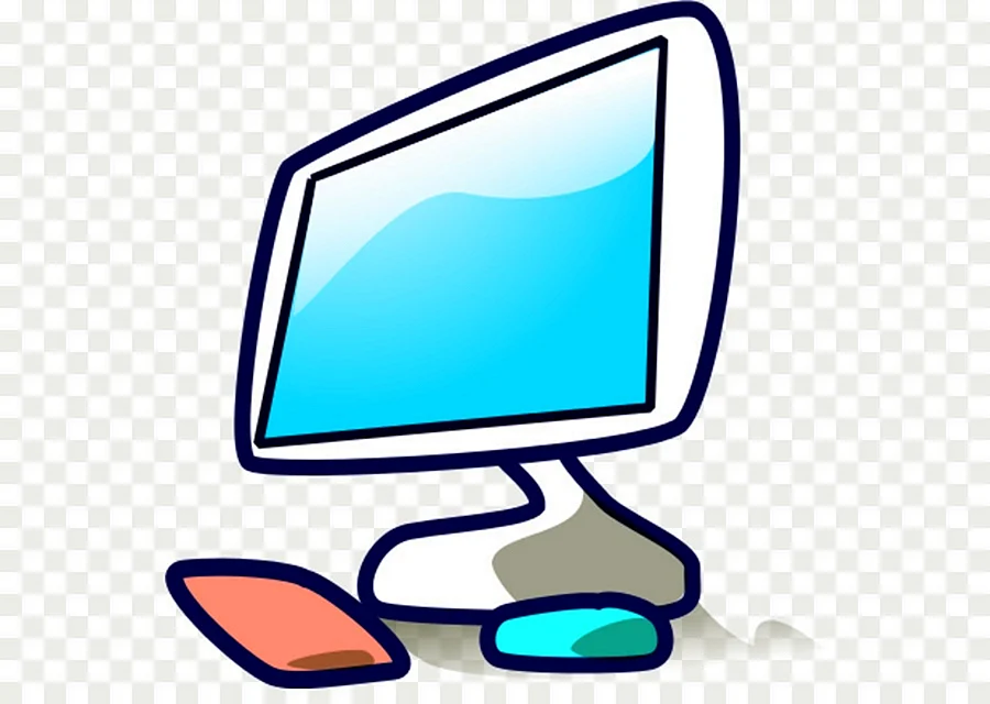 Компьютер на прозрачном фоне