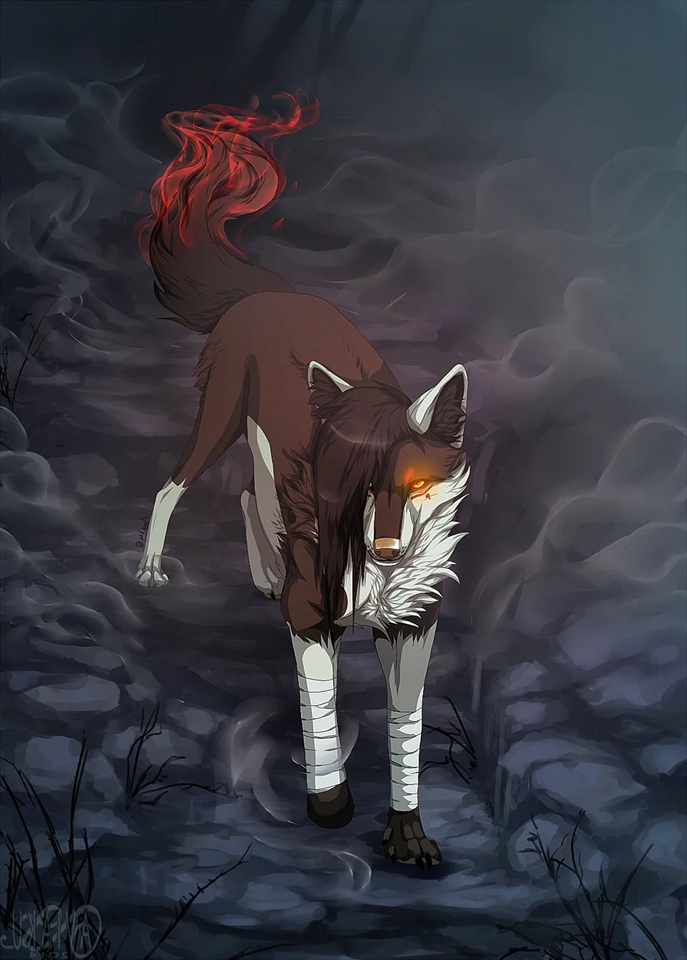 Коричневый волк аниме