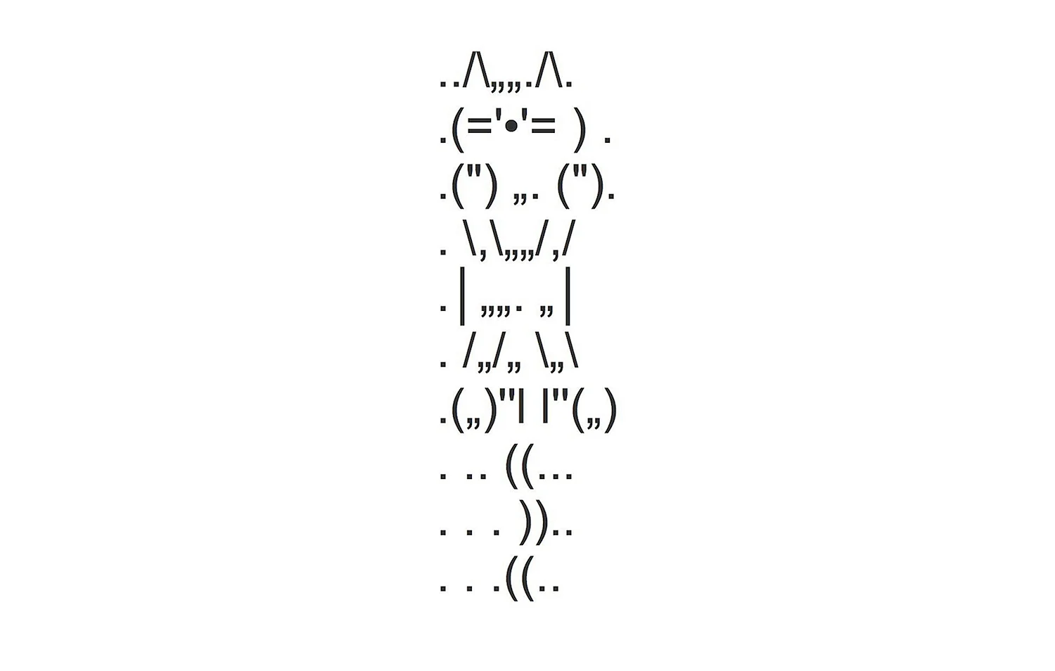 Кот из символов на клавиатуре