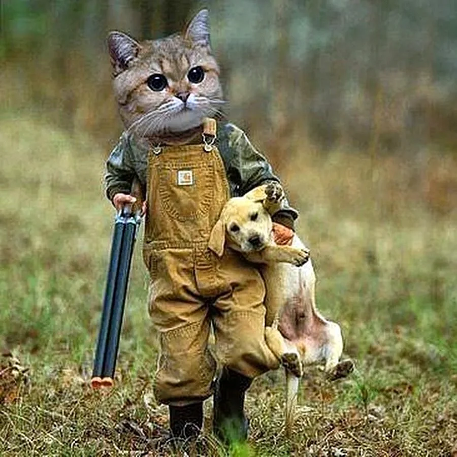 Кот охотник