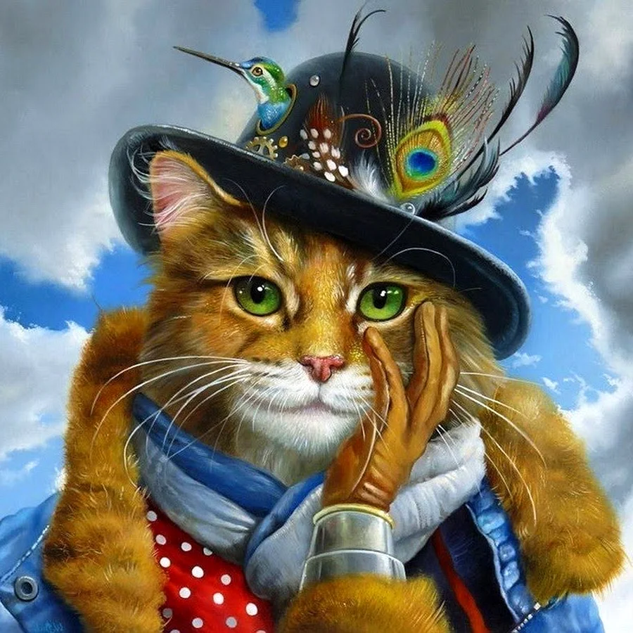 Кот в шляпе картина