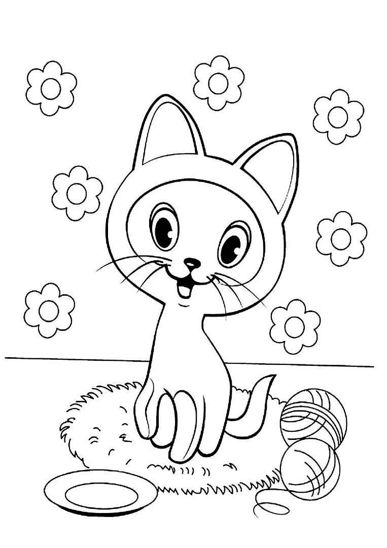 Котенок Гав раскраска для детей