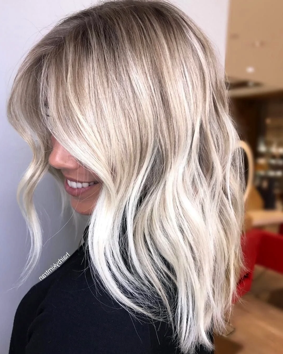 Красивое окрашивание волос для блондинок на средние