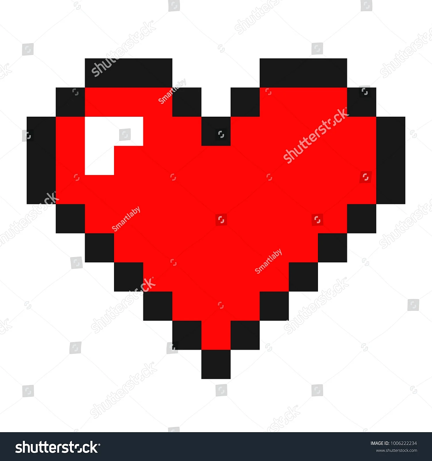 Красивое сердце по пикселям