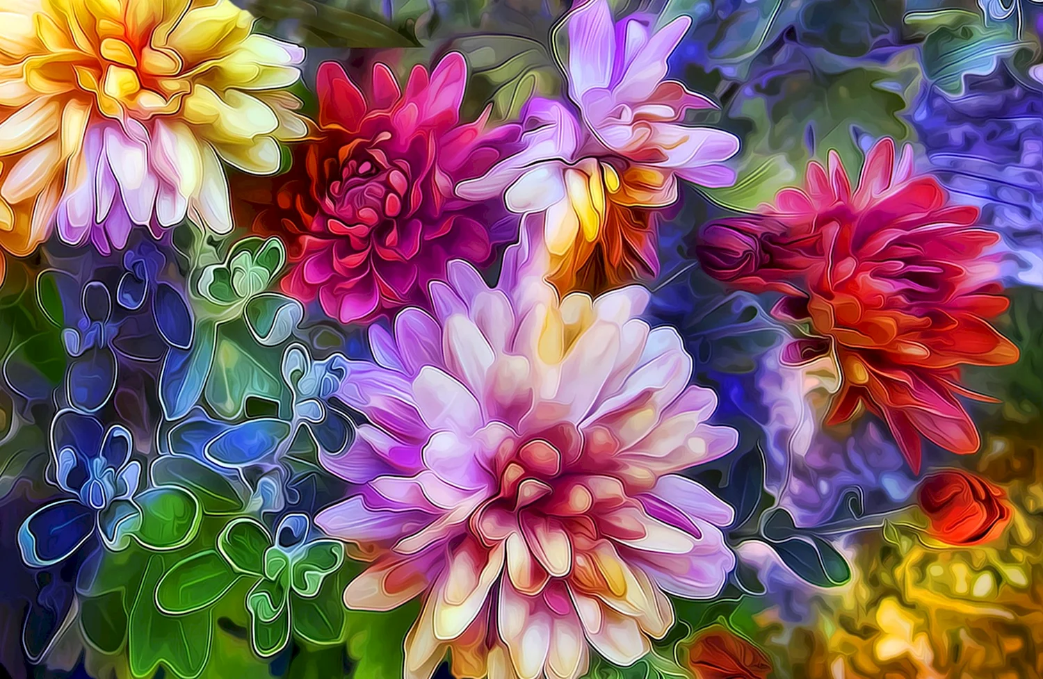 Красивые яркие цветы