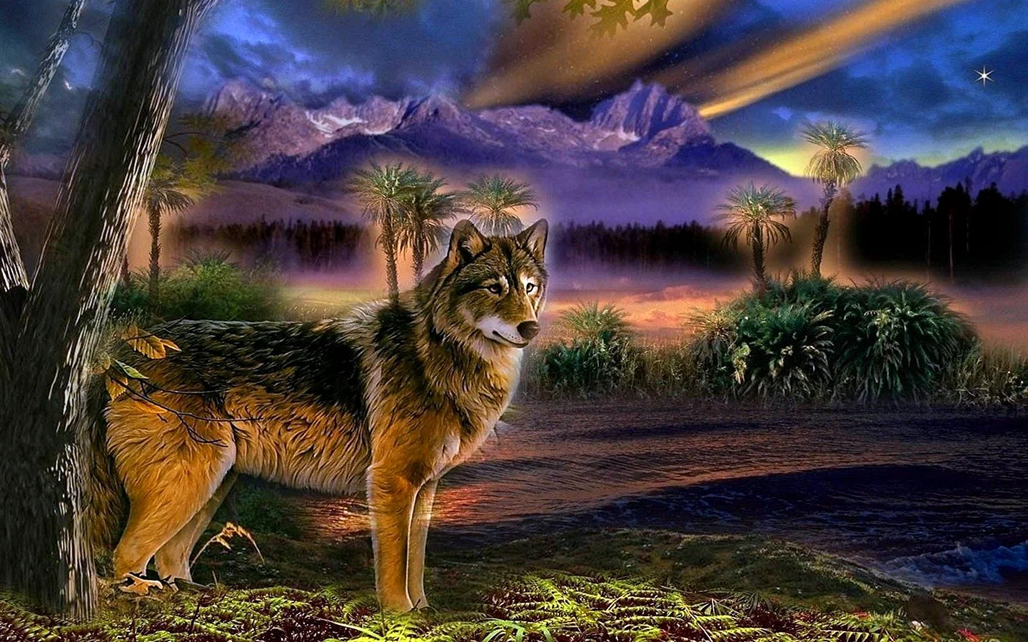 Красивые пейзажи с волками