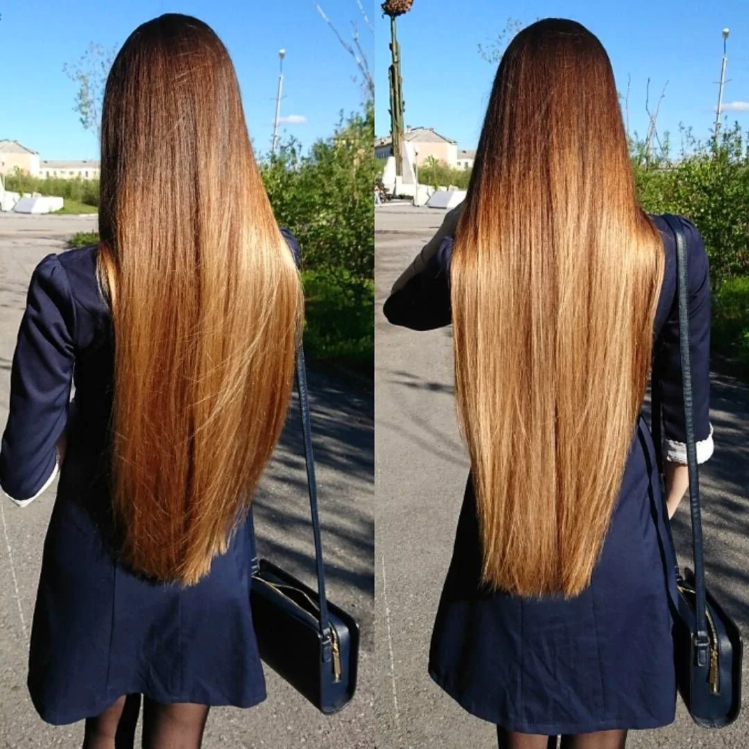 Красивые русые длинные прямые волосы