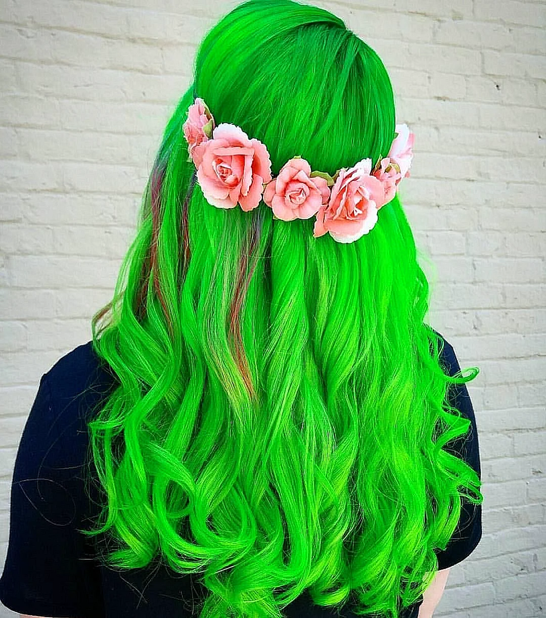 Красивые зеленые волосы