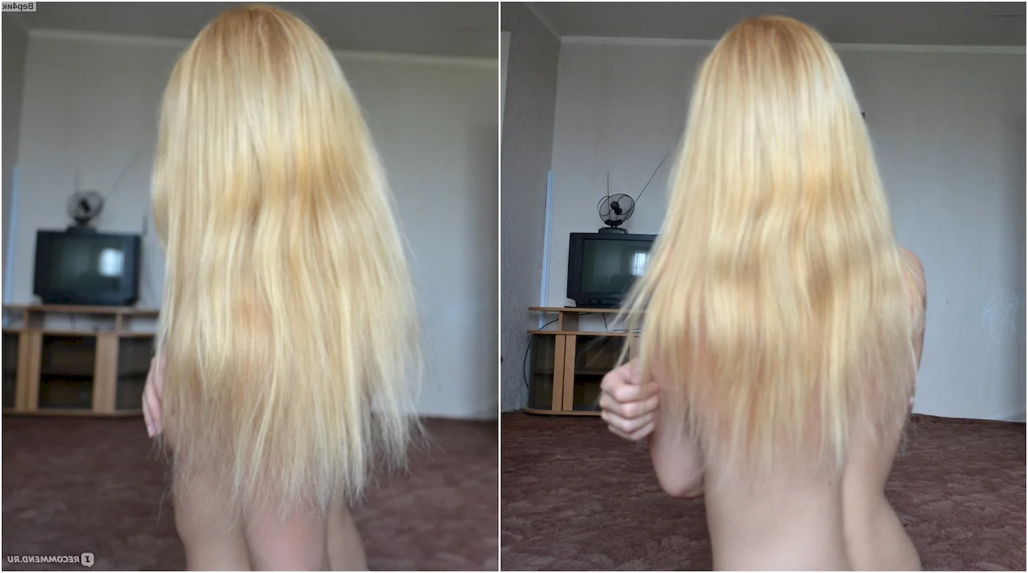 Краска для волос блонд до и после