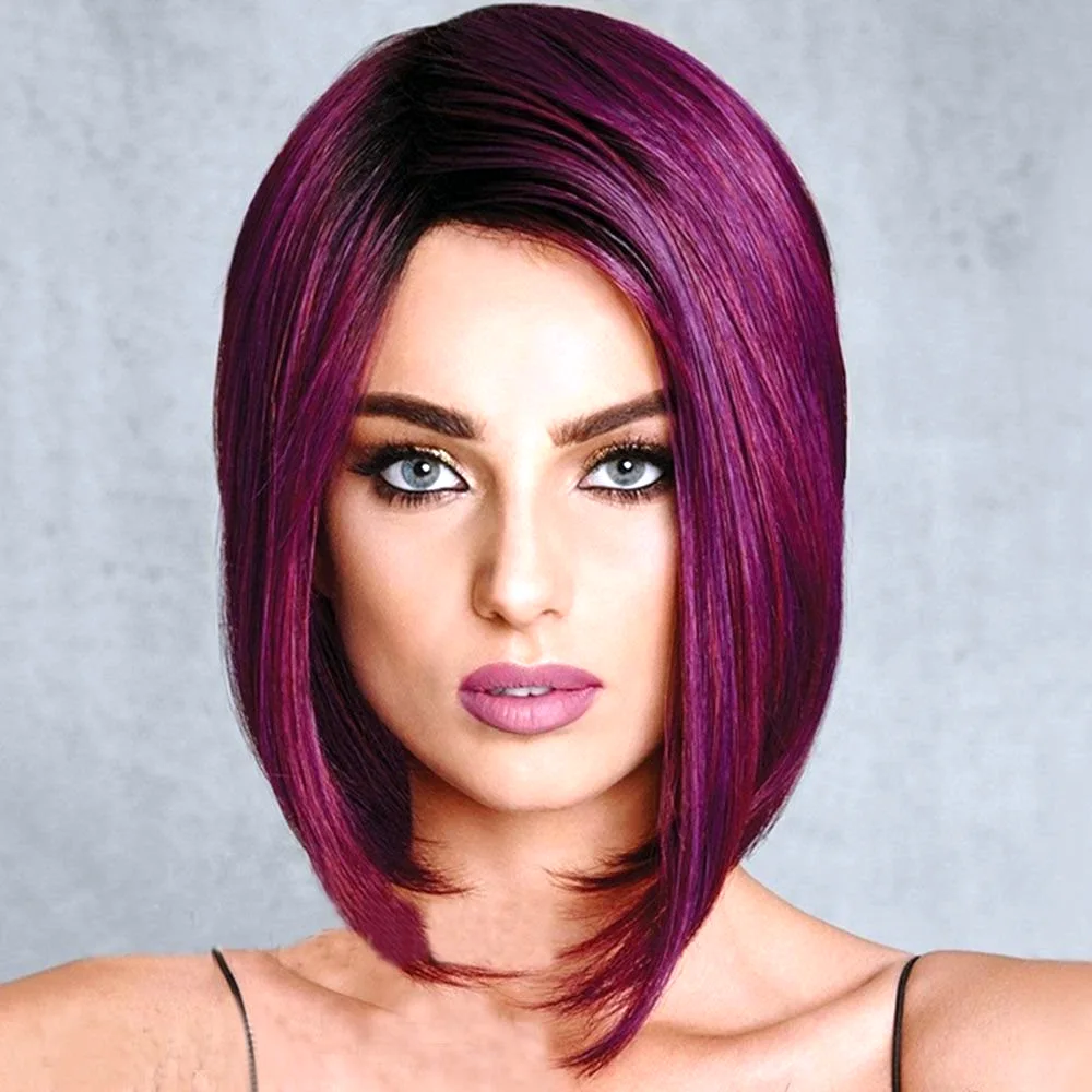 Красно-фиолетовый цвет волос