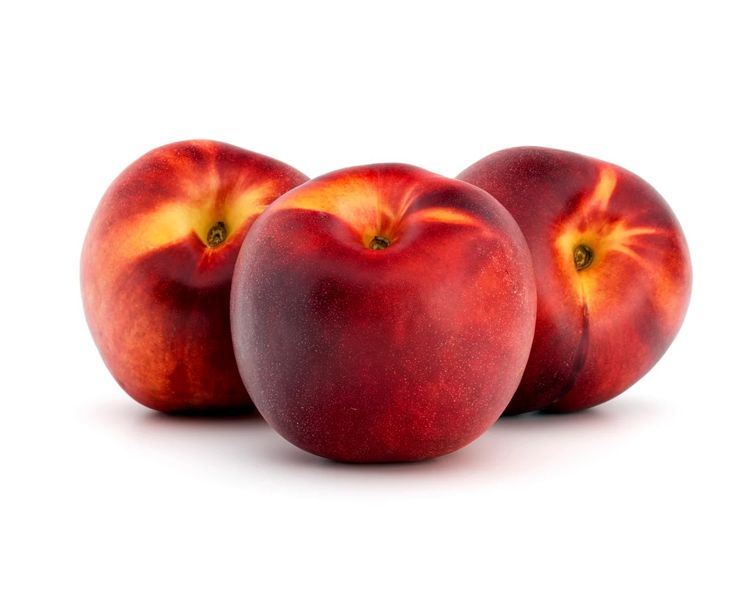 Красные персики и яблоки