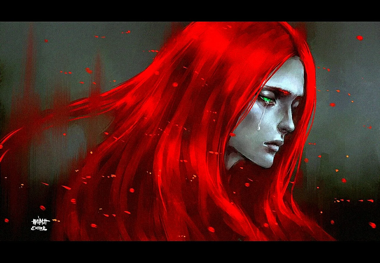 Красные волосы арт