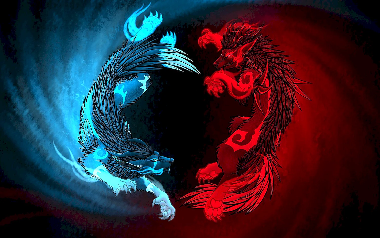 Красный и синий дракон