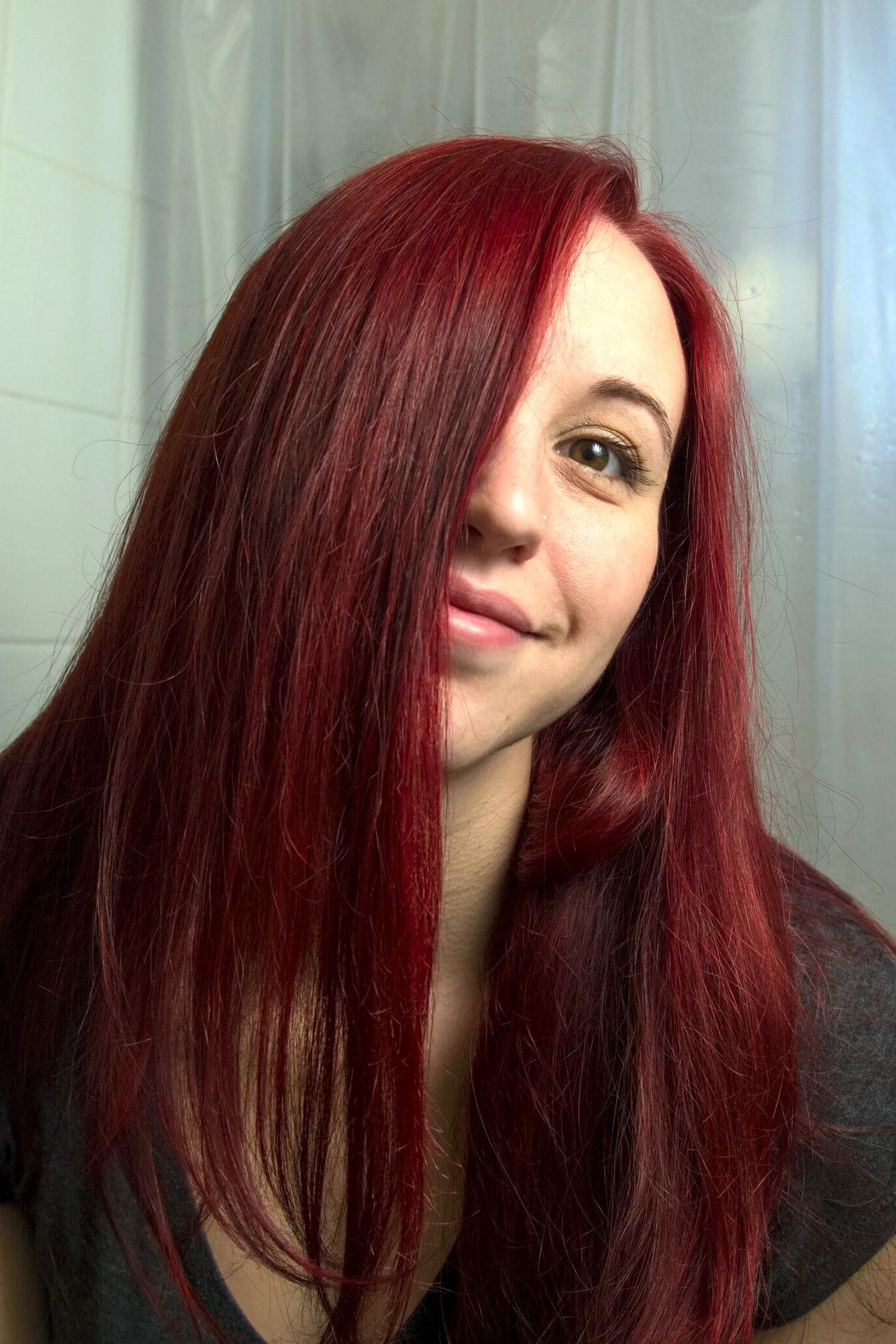 Красный тоник на русые волосы