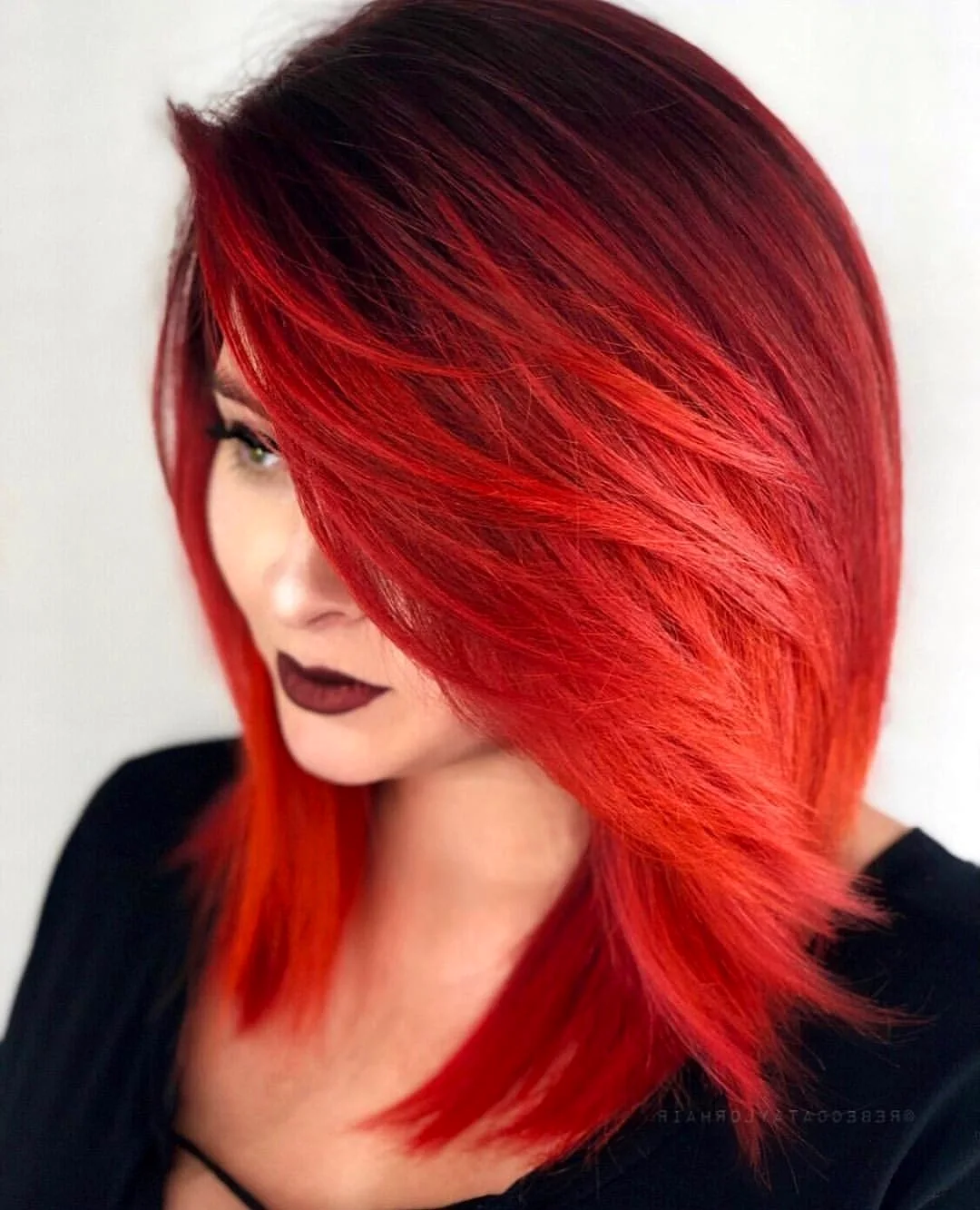 Креативное окрашивание для рыжих волос