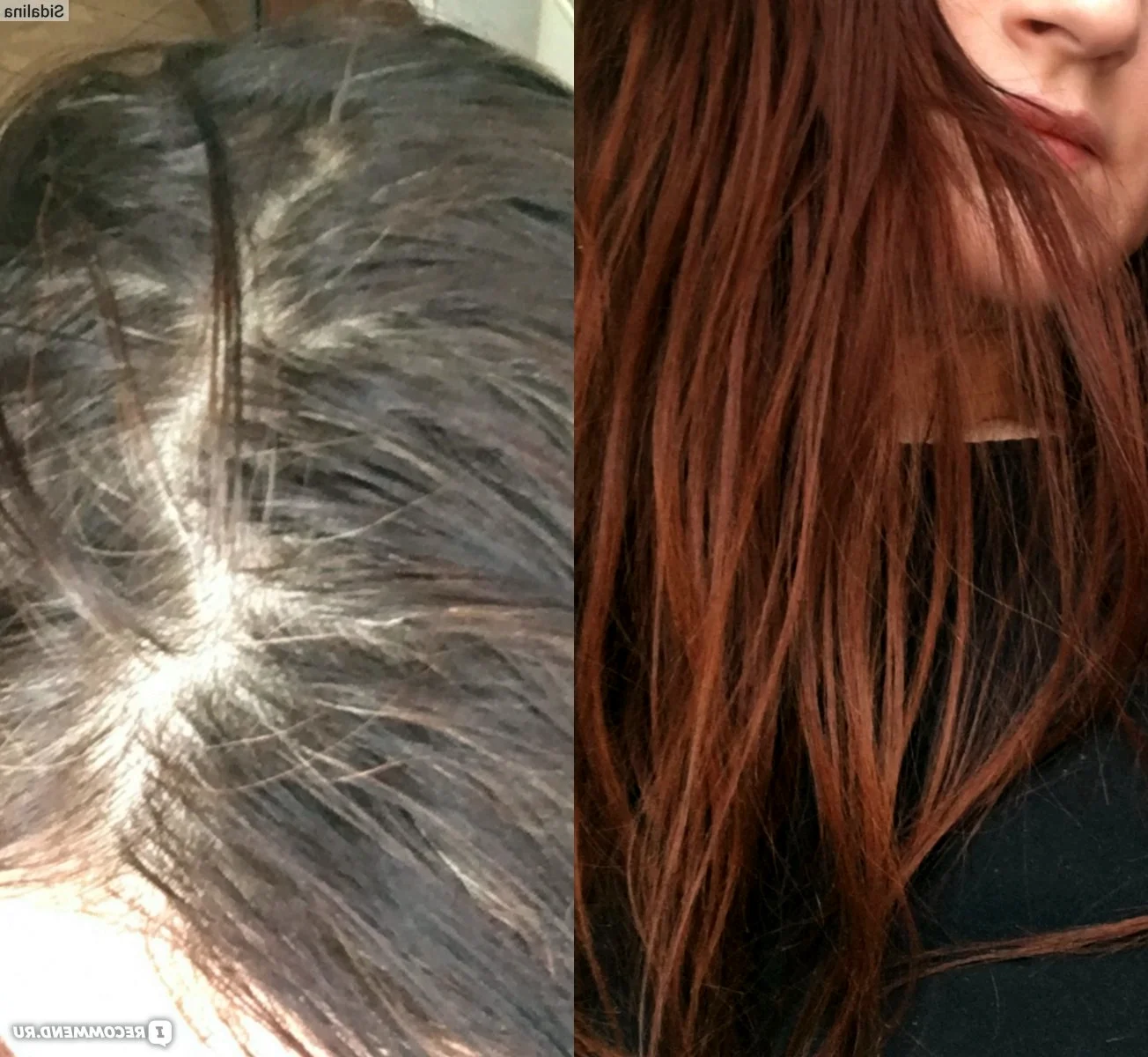 Крем-хна для волос до и после
