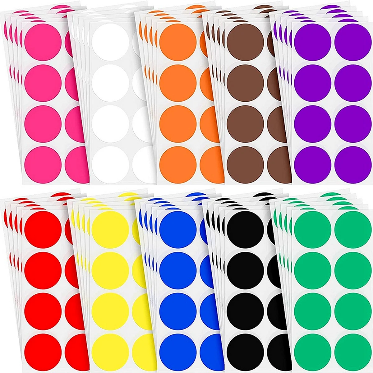 Круглые наклейки одноцветные