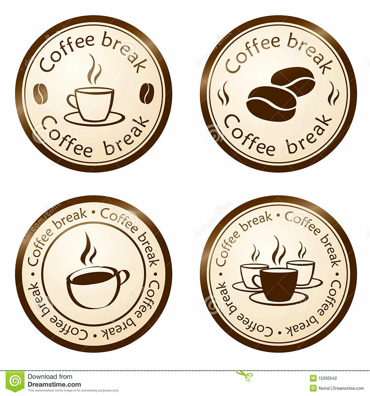 Круглые Стикеры на кофе