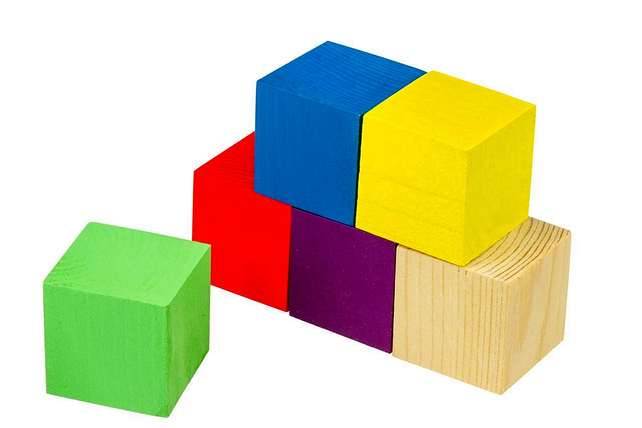 Кубики деревянные цветные