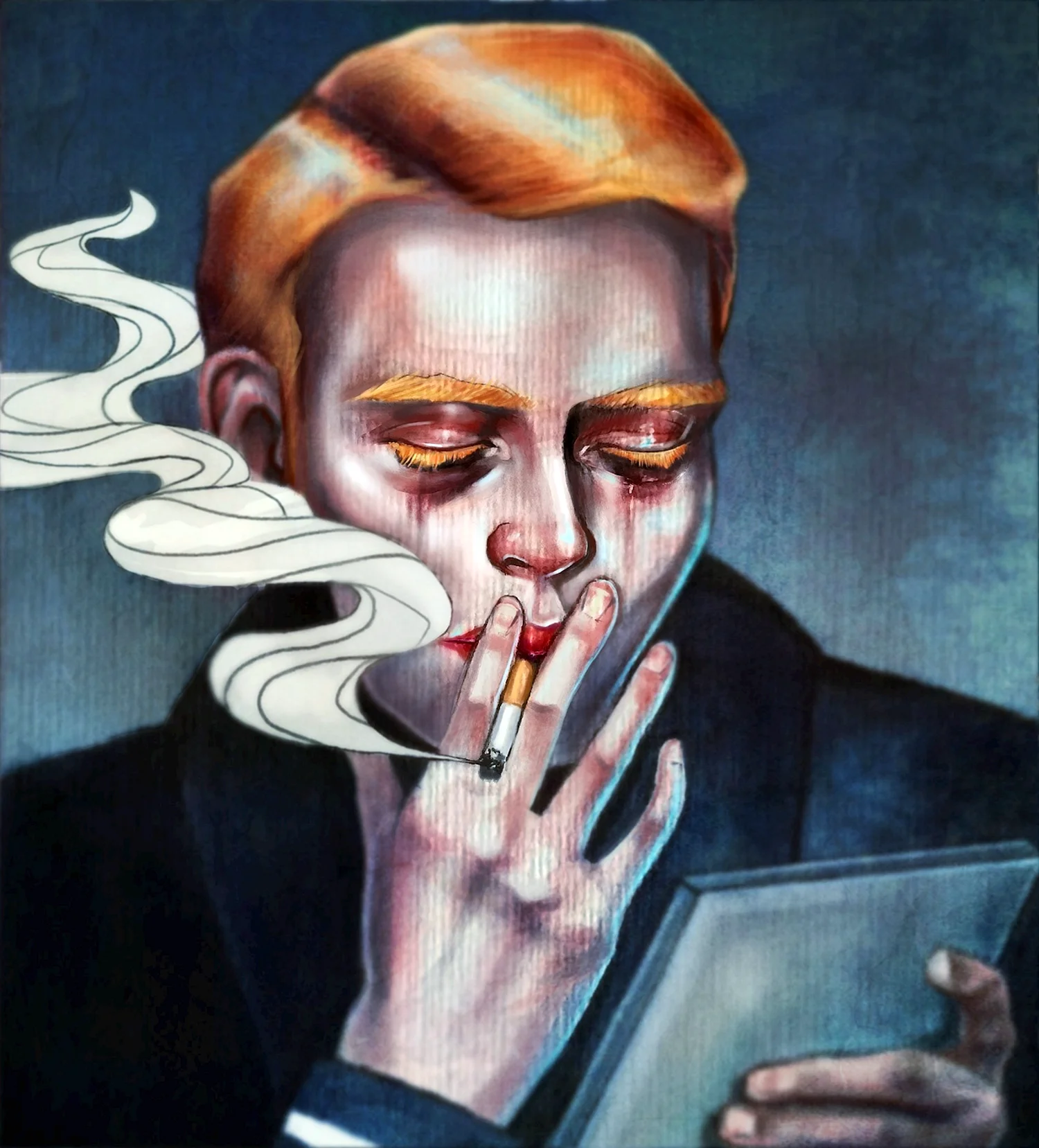 Курящий человек арт